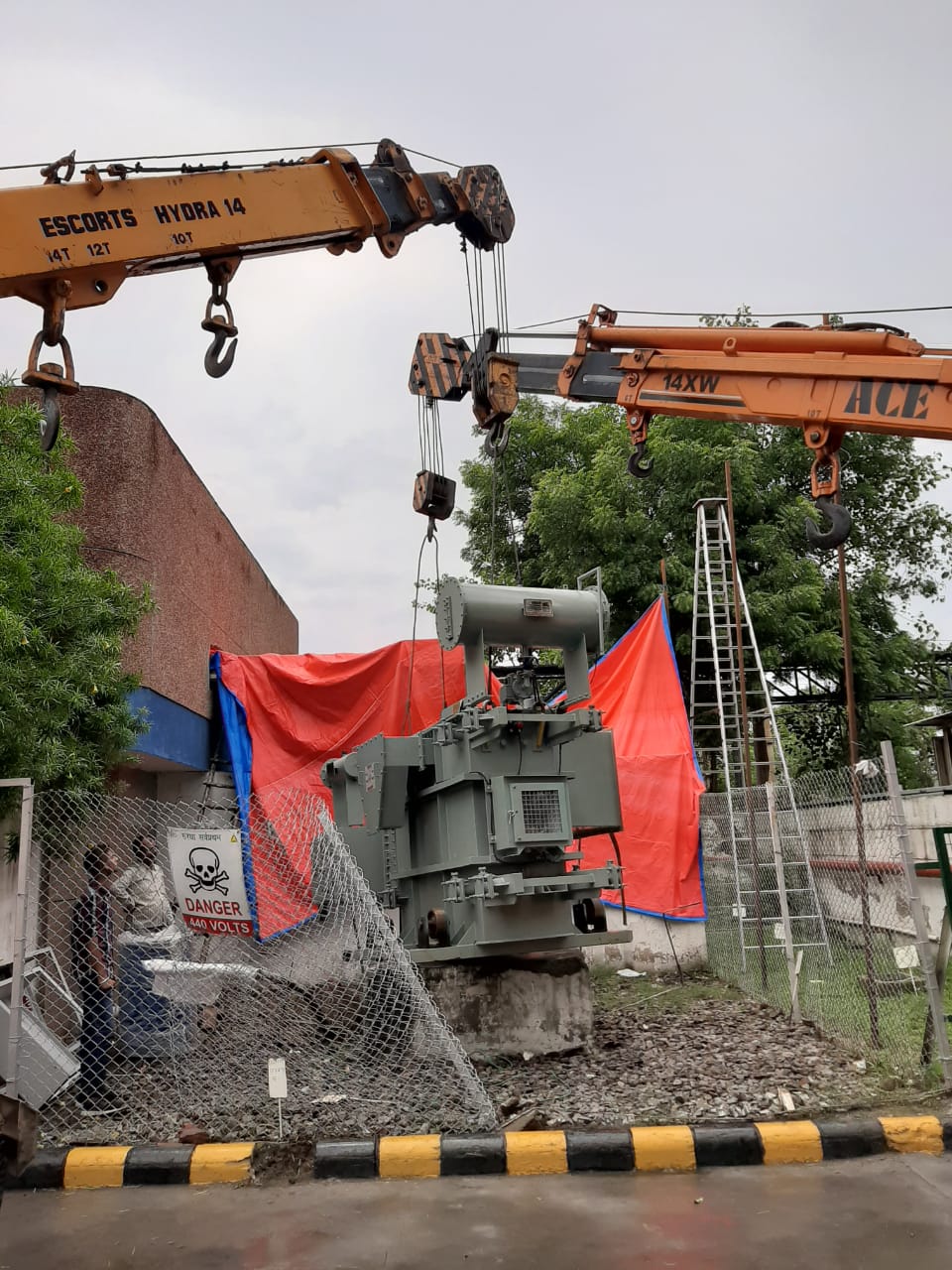 Transformer Installation with Crane